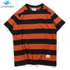 Sommar Fashion Short Sleeve T-shirts för män Klassisk Zebra Striped Tung Tjock Tees Man Casual Stor Storlek Lösa Pullover Toppar 210714