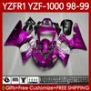 Yamaha YZF-R1 YZF1000 YZF 핑크 화이트 R 1 1000 CC 98-01 BODYS 82NO.75 YZF R1 1000CC 1998 1999 2000 2001 YZF-1000 YZFR1 98 99 00 01 OEM 페어링 키트