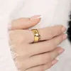 Dainty Retro Chunky Star Ring for Women Girls Adjustable Gold Color Wide Band Ring Female Friends Jewelry Couple Gift for Her G1125
