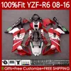 Injection Fairings For YAMAHA YZF-R6 YZF R6 600 R 6 YZF-600 YZFR6 08 09 10 11 12 2013 2014 2015 2016 99No.155 YZF600 2008 2009 2010 2011 2012 13 14 15 16 OEM Body White red