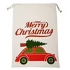 Borsa regalo di Natale Sacchi di Babbo Natale Borse di tela con coulisse Decorazioni per feste Giocattoli per bambini personalizzati Borse per calze di Natale