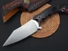 BAS09 Pansar Straight Fixed Blade Knife Satin D2 Blade Ebony Handle Tactical Pocket Hunting Fishing EDC Survival Tool Knives A2948