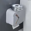 Toilet Paper Holders E8BD Roll Holder Punch-free Wall-mounted Tissue Box Waterproof Dispenser