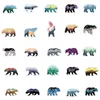 50PCS-Pack Wild Bear Bears Djur Klistermärke Vattentäta klistermärken för flaska Bärbar dator Bilplanerare Scrapbooking Telefon MacBook Cup Garderob Väggdörr Tablet Deskals