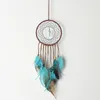 Decorative Objects & Figurines Home Decor Dream Catcher Ornaments Simple Handmade Blue Feather Pendant Kawaii Room Wind Chimes Decoration Ac