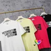 Casual bordado t-shirt de manga curta homens mulheres t-shirt back colarinho texto logotipo tops multicolor