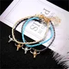 Link Chain 4pcs Ox Head Metal Bracelets Set For Women Men Colourful Weave Rope Charm Bracelet Bohemian Party Jewelry Fawn22