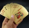 Hurtownie-24K Gold Cards Gra Poker Game Deck Gold Folia Poker Zestaw Plastikowa Magiczna Karty Wodoodporne Karty Magia NY086 417 Y2