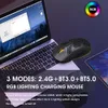 HXSJ T90 2 4GHZ USB اللاسلكي بلوتوث الماوس البصري القابل لإعادة الشحن 6 ألوان RGB Backlight Gaming Mice277b