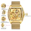 Horloges Swish Design Automatic Horloge Luxe Gouden Holle Mechanische Roestvrij staal Waterdicht Mannen Relogio Masculino