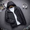 Märke Höst Winter Light Down Jacket Mäns Mode Hooded Short Large Ultra-Thin Lightweight Youth Slim Coat Down Jackets 211110