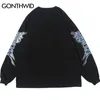 GONTHWID Creative 3D Angel Print Long Sleeve Tees Shirts Streetwear Hip Hop Hipster Casual Loose Tshirts Men Fashion Tops 220312