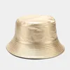 Испытанная кожаная шляпа обратимой рыбаки шляпы PU Хлопковые водонепроницаемые рыбалки Solid Women's Fashion3115