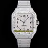 Wieczność Biżuteria Zegarki 2021 TWF WSA0018 Brukowane diamenty ETA A2824 Automatyczny Zegarek Mężczyzna W pełni Iced Diamond Arabski Dial Szybka Switch Steel Bransoletka Super Edition