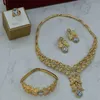 2021 Fashion Exquisite Noble Gold Earrings Whole Nigerian Wedding Women Accessories Jewelry Set Bran W0002