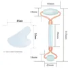 ローズ・クォーツ石の鋭いスクラッパー粉の水晶セットで作られた顔と体の皮を掻き取るためのグアーシャのマッサージの石のツール