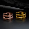 Cluster Rings EdgLifU Fashion Men Ring For Women Punk Black Simple Hexagon Shape Finger Stainless Steel Geometric Design Jewelry7257376