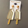 2021 exagéré acrylique crème glacée lettre chat boucles d'oreilles Punk Hip Hop bijoux pour femmes fille grande taille drôle boucle d'oreille cadeau