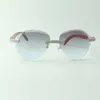 2022 Klasyczny podwójny wiersz Diamentowe Okulary 3524027 Z Natural Original Drewniane okulary, sprzedaż bezpośrednia, Rozmiar: 18-135 mm
