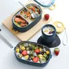 Ahdiha 304 Stainless Steel Insulated Lunch Box Student Work Multi-Layer Tableware Office Food Container Storage Box Portable 211108