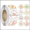 Event Festive Party Supplies Home Garden500Pcs Fleur Guirlande Merci Autocollants Rond Joint Étiquettes À La Main Autocollant Pour Bonbons Boîte-Cadeau Pack