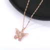 Projektant Naszyjnik Luksusowy Biżuteria Butterfly Dla Kobiet Ze Stali Nierdzewnej Złoto Water Wave Chain Choker Wisiorek Prezent Bijoux Femme