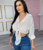 Zomer kleding vrouwen shirts plus size s-2x top casual lange mouw sheer shirt vrouwen blouses sexy witte tops letters t-shirts DHL schip 5480
