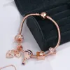 2020 new style charm bracelet women fashion beads bracelet bangle plated rose gold diy pendants bracelets jewelry girls wedding9121311