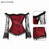 NXY ensemble sexy tops corset en dentelle sexy pour femmes manches longues style vintage victorien rétro burlesque gilet top bustiers lingerie S-2XL 1130