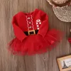 Sukienki Girl039s Dziecko Baby Christmas Sukienka dziecięca Cotton Girl Tutu Santa Claus Costume 1563 B35634891