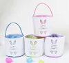 Pasen Eggs Hunt Mand Feestelijke Canvas Bunny Emmer Tassen Konijn Pluizige Tails Tote Bag Party Vierde Decoratie Gift Toys Handtas