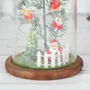 Christmas trees Gift Glass Cover LED Lamp Resin Santa Claus Home Decoration