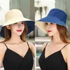 Dames Bucket Hat Zomer Cap Big Brim Versie Panamese Vrouwen Zonnehoed voor Vrouwelijk Strand Dubbelzijdig Fisherman Hat Visor G220301