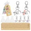 Mini Pearl Angle Guardian Angel Lucky Charm Nyckelringar Med Tack Tag Tag Candy Bag påse för Rustik Bröllopsdekorationer G1019