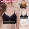 Düşük Geri Konfor Kaldırma Sutyen Dantel Bralette Nokta Mesh Ultra İnce Bayanlar Kadınlar Kırpma Top LDF668 Yoga Kıyafet