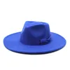 Solid British Style Soft Ull Varm Fedoras Cap Unisex Ny Design Concave Bowler Panama Jazz Hat Big Brim Dress Hat