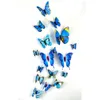 Beau papillon 3d papillon décoration stickers muraux 12pc papillons 3d 3d papillon pvc autocollants muraux amovibles papillons en stock