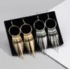 Idealway Bohemian Fashion Bronze Alloy Hoop Brown Beads Chains Tassels Feather Earrings For Women Jewelry Gift Dhbaf Chandelier Uck1L