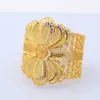 Luxo indiano grande pulseira larga 24k cor ouro flor pulseiras para mulheres africano dubai árabe jóias de casamento presentes6831507