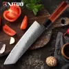 XITUO-cuchillo de Chef de cocina de tres capas de acero, hecho a mano, cuchillo afilado forjado, Kiritsuke, deshuesado, Santoku, herramientas de cocina