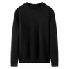 Varsanol Pullovers O-Neck Mens Tröja Solid Bomull Basic Vintage Sweater Män Full Pullovers Black Gray Masculino Oversize 210601