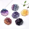 30pcs Natural Rainbow Fluorite Quartz Crystal Nine Coda Coda Pendente in Pendente intagliato a mano Guarigione Colorful Gemstone Protezione Amuleto Fascino perforato Foro per collana