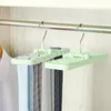 Hooks & Rails Creative Storage Tie Hanger Scarf Shelf Rack Non-slip Edge Drop Design Rotatable Iron Hook