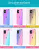 Coque de téléphone antichoc en TPU transparent bicolore dégradé pour iPhone 12 Mini 11 Pro Max XR XS MAX 8 Plus