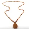 Mode bohemiska smycken natursten knuten sten matchande dropphänge halsband kvinnor pärlstav halsband c0219233r8638323