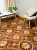 Flooring Flower pattern american walnut art parquet wood flooring medallion inlay border marquetry carpet wall cladding rugs woodworking so