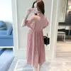 Robes De Maternité Femmes Enceintes D'été Pétale Cou Douce Bulle Manches Haute Température Femmes Enceintes Robe Peter Pan Cou Casual G220602