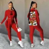 Kvinnor Två stycken outfits2023New Black Queen Spade Q Women Lace Up Midjet Tee Tops Pencil Pants Passar Active Wear Tracksuit