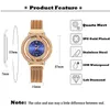 Lindos relojes MISSFOX de oro rosa, banda magnética, malla de acero, resistente al agua, diamante Skeleto, azul, informal, moda, reloj de cuarzo para mujer