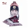 Ensembles de bonnet et écharpe d'hiver personnalisés à la mode en gros avec Jacquard pour hommes et femmes de Noël